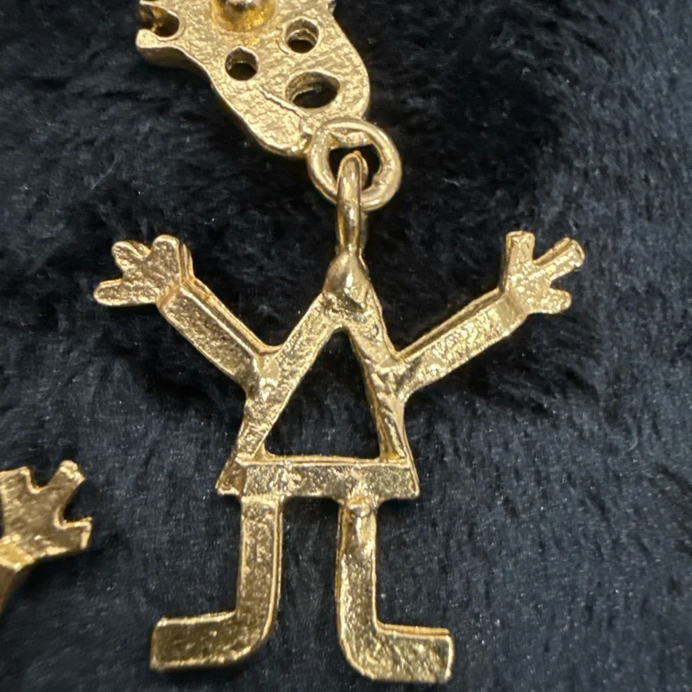 Gold Tone Abstract‎ Boy and Girl